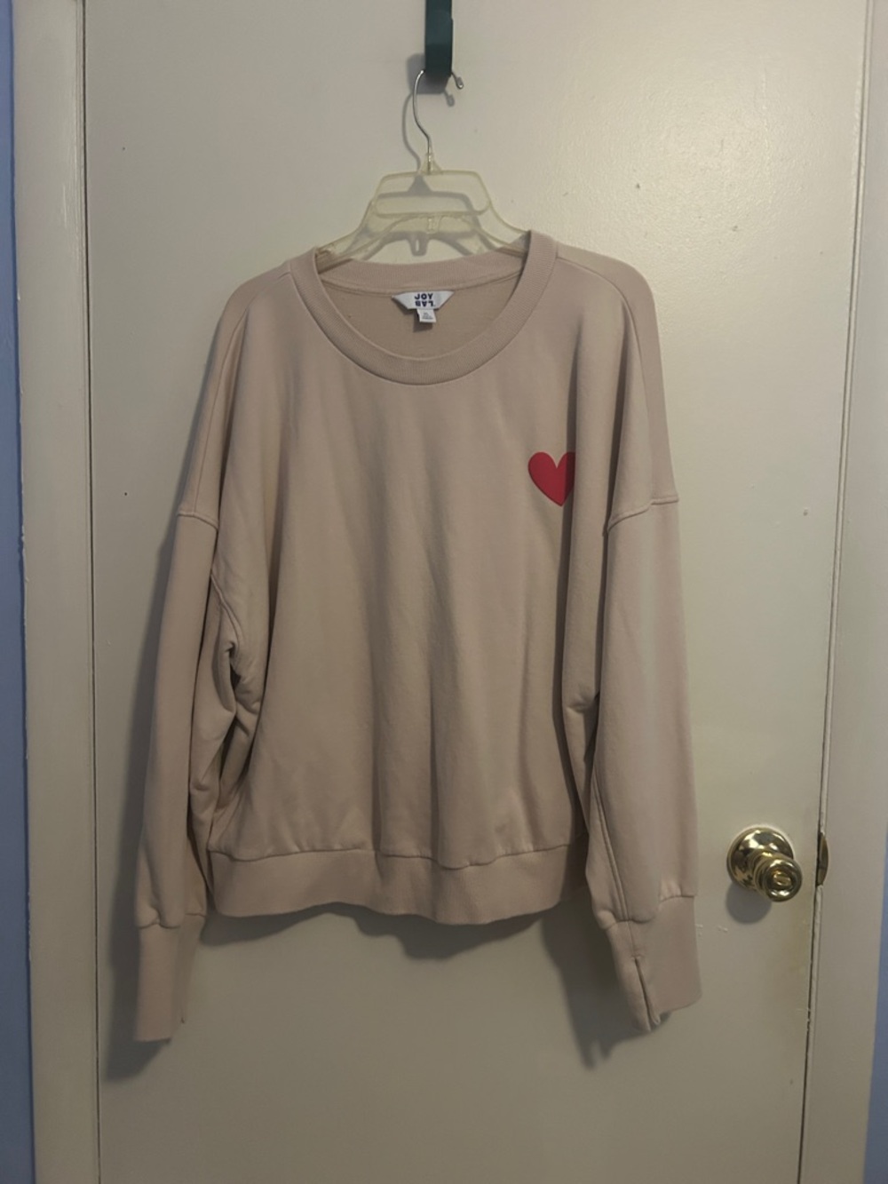 Joy Lab XL Beige You Are Loved Sweater
